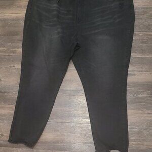 New Women's 24W Black High Rise Vintage Crop Jeans